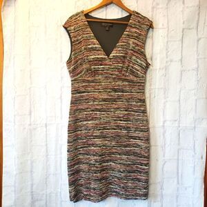 CONNECTED Colorful Knit Sleeveless Bodycon Dress